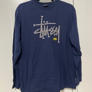 Stussy Dark Blue Graphic Long Sleeve Tee
